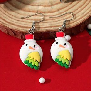 3/$12~Resin Snowman Earrings